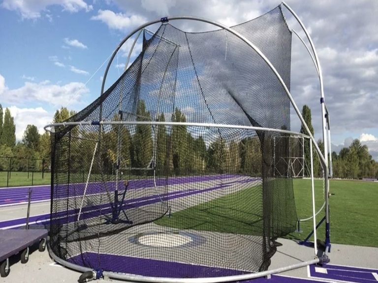 University of Washington track and field hammer and discus throws cage 